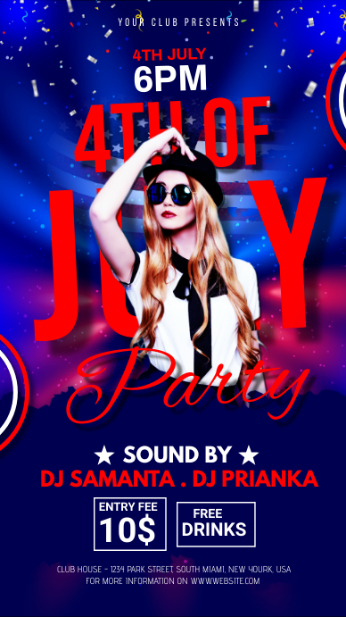 fourth of July Celebration ads Instagram Story template