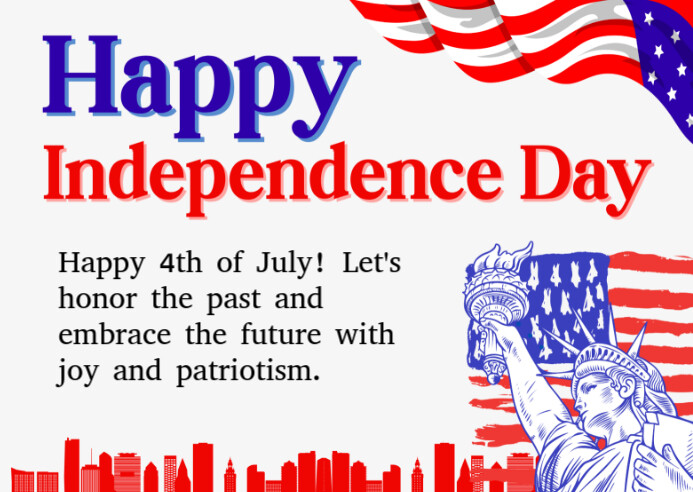 FOURTH OF JULY Poskaart template