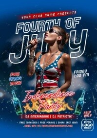 Fourth of July Party Ad A3 template