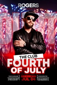 Fourth of July Party Club Cartaz template
