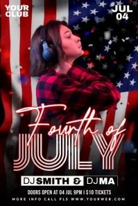 Fourth of July USA Party Poster template