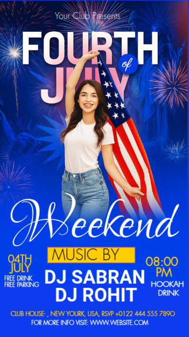 Fourth of july weekend template História do Instagram