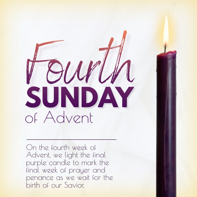 Fourth Sunday of advent design Instagram Post template