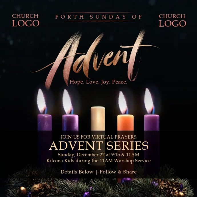 Fourth Sunday of Advent Prayer Template PosterMyWall