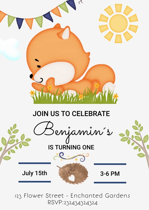 FOX INVITATION A6 template