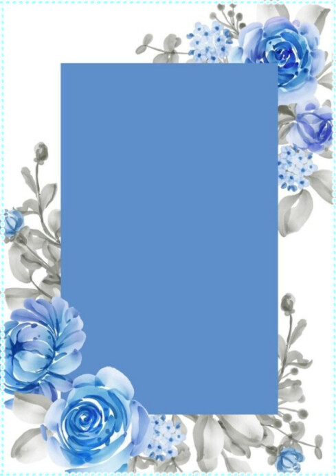 Frame Template For Program Blue Floral Frame Design A4 Template | PosterMyWall