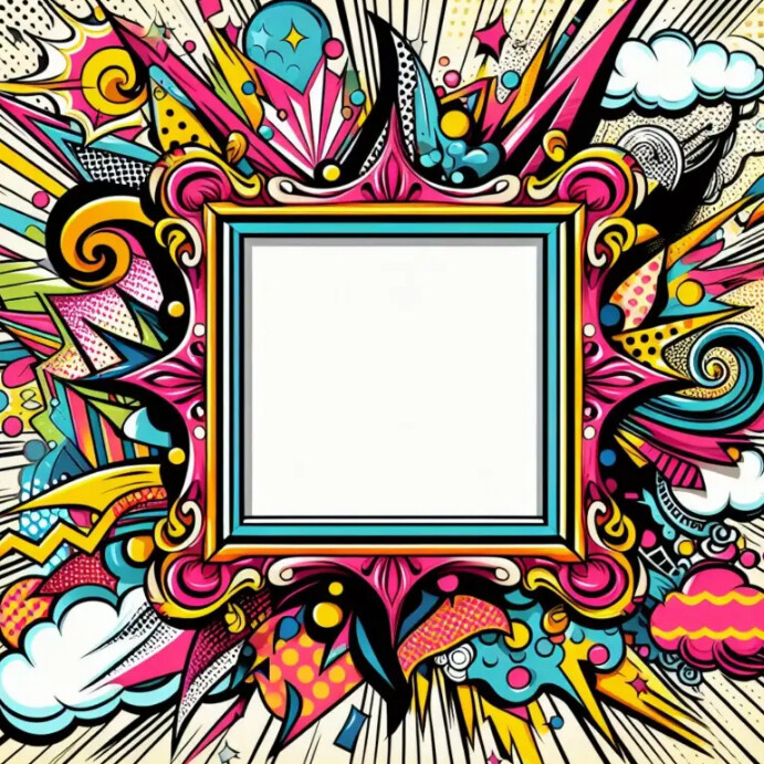 Frame Pattern Post Pinterest Frame Template | PosterMyWall