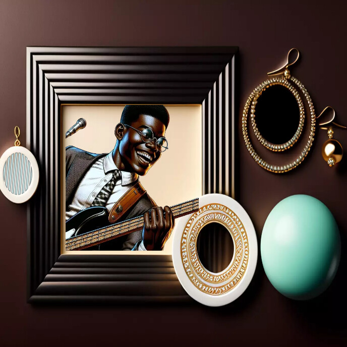 Frame with a nice chocolate background Album Cover template