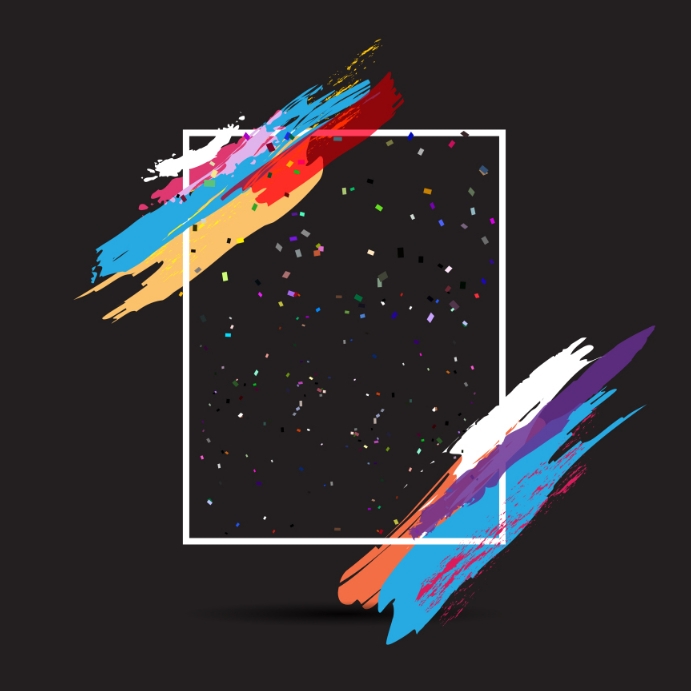 Copy of Frame with Colorful mess watercolor splash | PosterMyWall