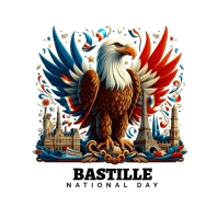 France Bastille eagle day illustration logo template