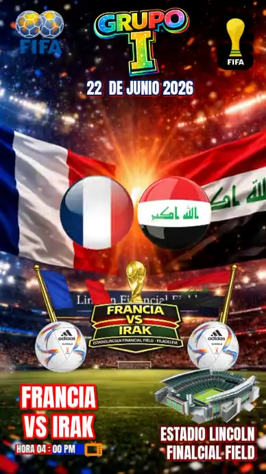 Francia vs Irak Football Match Reel de Instagram Video Template ...