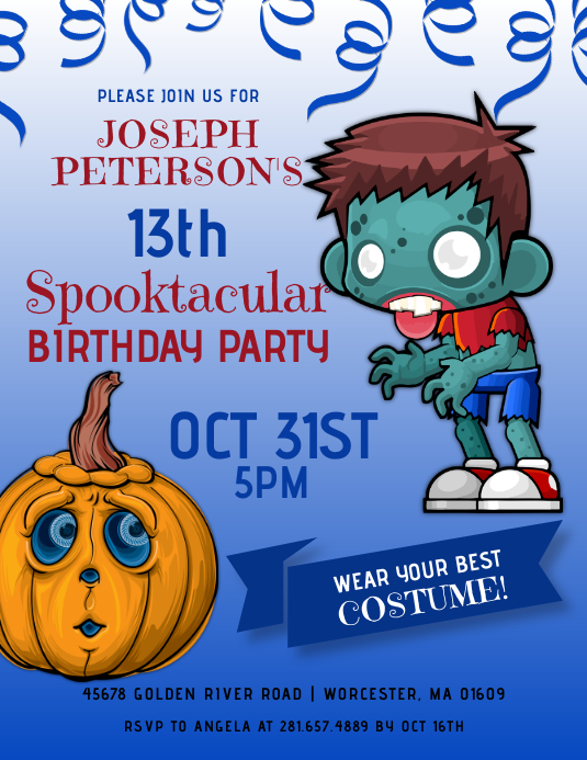 Frankenstein Spooky Birthday Party Invitation Template | PosterMyWall