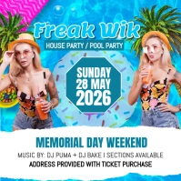Freak Wik House party/pool Party Instagram-Beitrag template