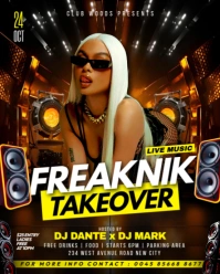 Freaknik club party freakniq celebration event promotion online poster advertisement flyer template Instagram Portrait