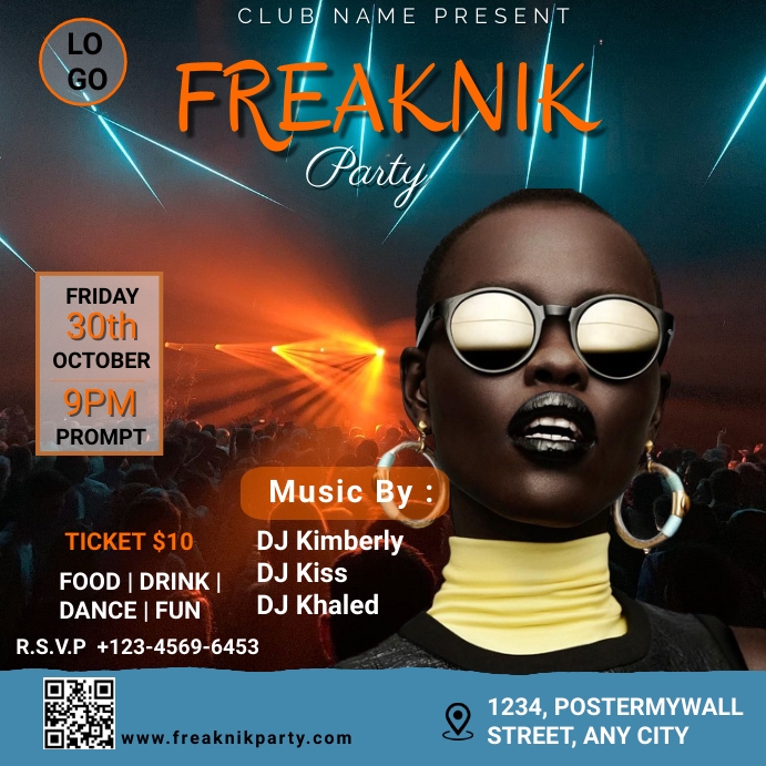 Freaknik Flyer Invitation Template Square (1:1)