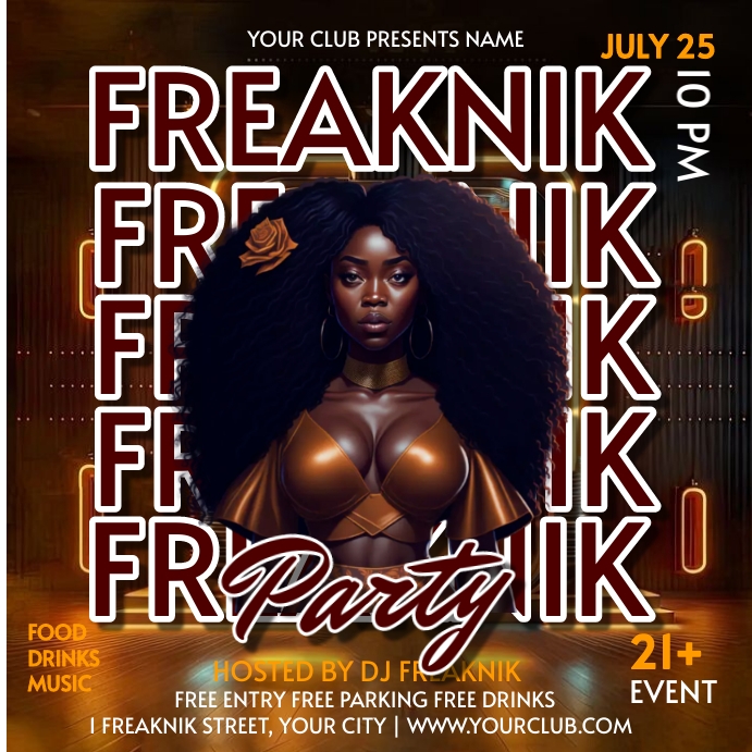 FREAKNIK party Instagram Post template