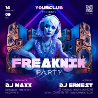 Freaknik Party Event Flyer โพสต์บน Instagram template