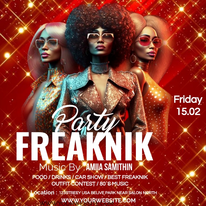 Freaknik party flyer , summer party twerk par Template PosterMyWall