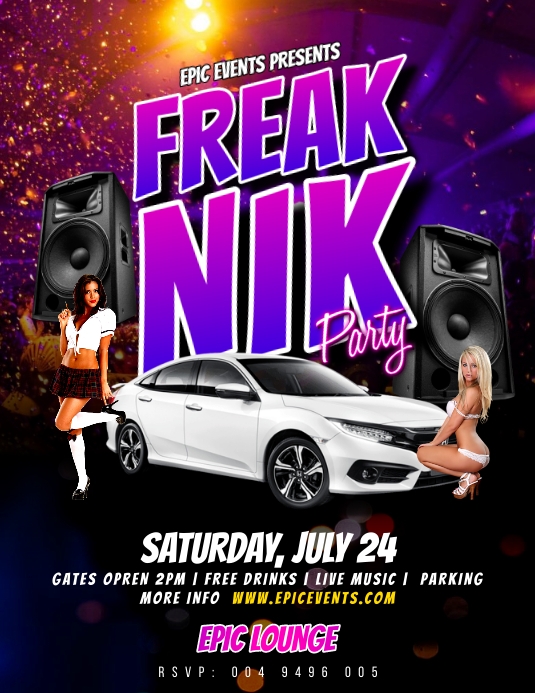 Freaknik party flyer design template ใบปลิว (US Letter)