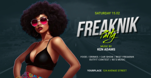 Freaknik party flyer template ภาพที่แชร์บน Facebook
