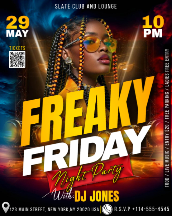 Freaky Friday Club Event Editable Design Template Instagram Portrait ...