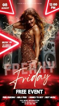 freaky friday club night party event design template Instagram-verhaal