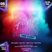 FREAKY FRIDAY club party event design template Vierkant (1:1)