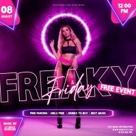 freaky friday club paty night event design template Square (1:1)