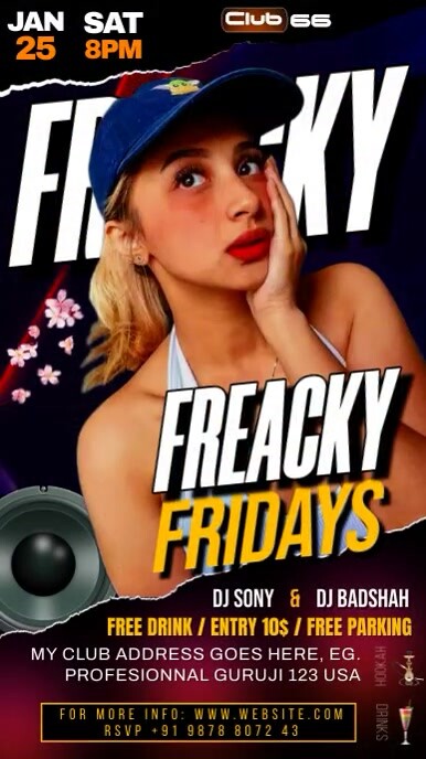 freaky friday night adult party Instagram-verhaal template