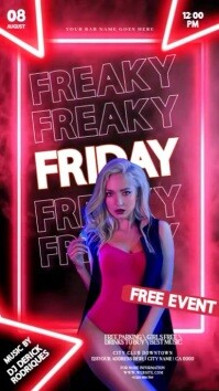 Freaky friday night club party event design template Instagram Story
