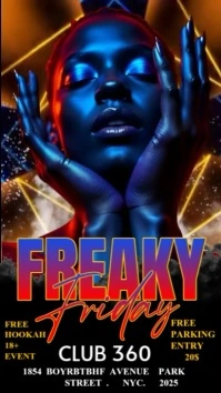 Freaky Friday party งานแสดงผลงานแบบดิจิทัล (9:16) template