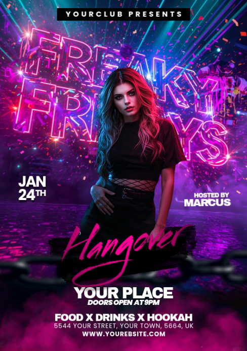 freaky fridays night club flyer Template | PosterMyWall
