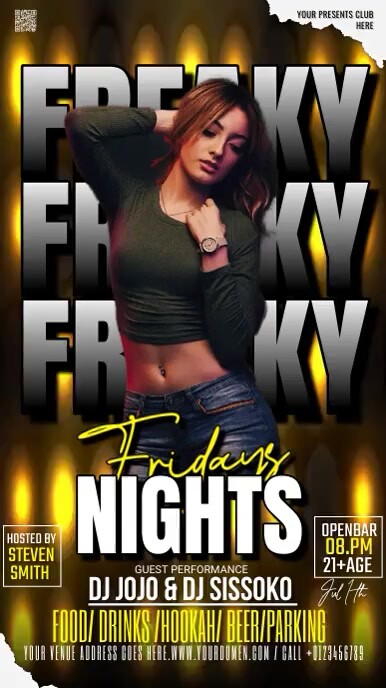 Plantilla de FREAKY NIGHT FRIDAYS | PosterMyWall