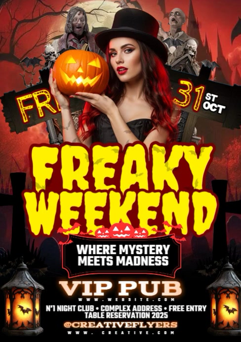 Freaky Weekend Halloween Party Bash Template | PosterMyWall