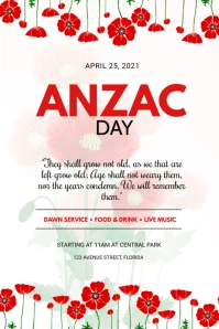 Free Anzac day Flyer Template Poster