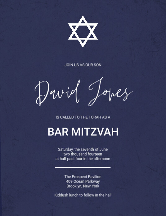 Free Bar Mitzvah Invitation Template Postermywall