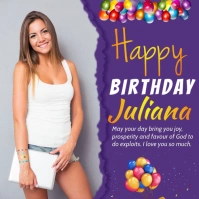 Free Birthday Poster Template Cuadrado (1:1)