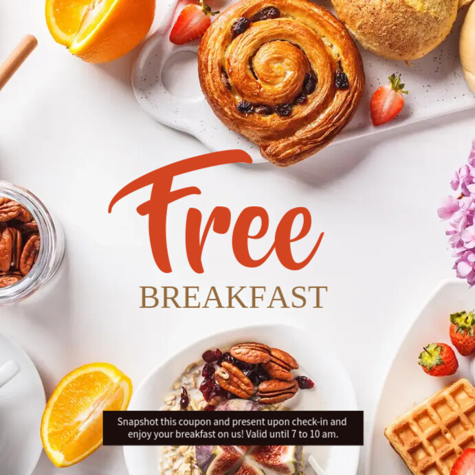 Breakfast Promo Design Free Breakfast Promotion Hotel & Resort Template | PosterMyWall