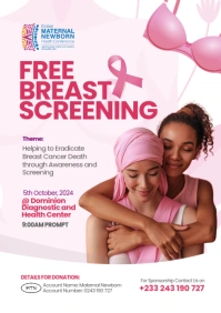 Free Breast Screening Poster A4 template