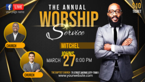 Sort Annual Worship Service Facebook-covervideo Template