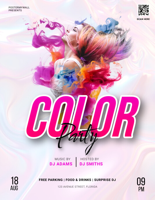 Free Color party flyer template | PosterMyWall