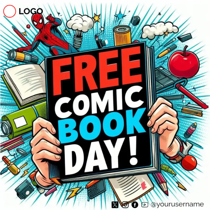 Comic Facebook Blog Free Comic Book Day Template | PosterMyWall