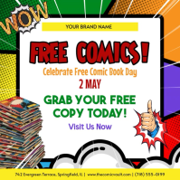 White Free Comic Book Day Instagram na Post Template