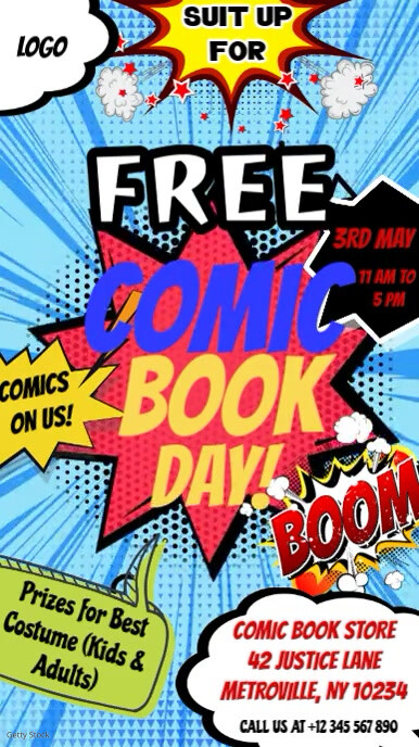Free Comic Book Day Instagram Story Template