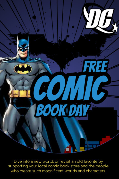 Example Comic Posters Plantilla de Free Comic Book Day Poster | PosterMyWall
