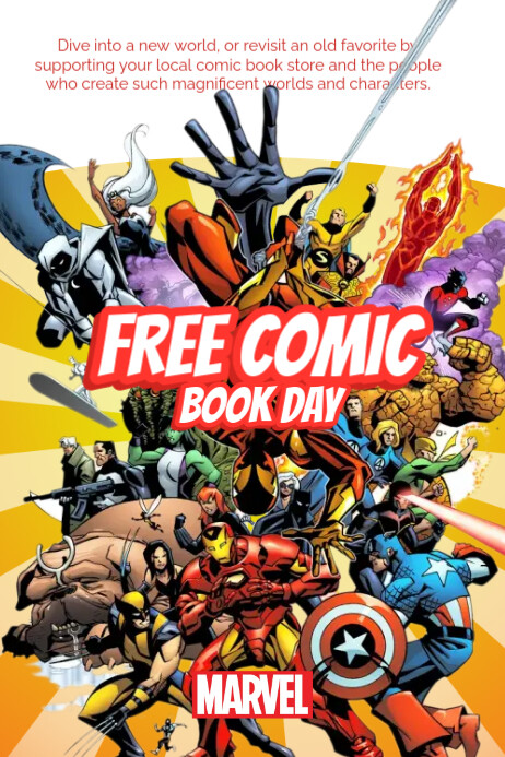 Free Comic Book Day Poster Cartaz template