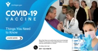Free Covid-19 Vaccine Banner template Obraz udostępniany na Facebooku
