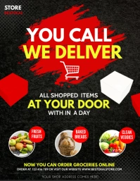 free delivery, home delivery, covid-19 Flyer (US Letter) template