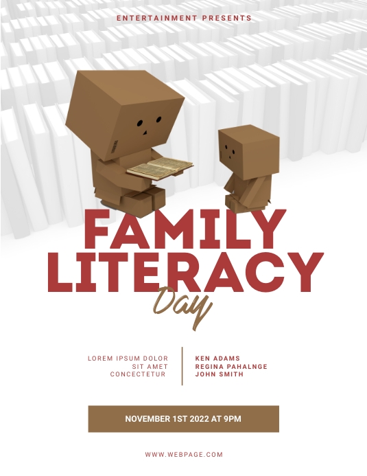 Literacy Event Examples Free Family Literacy Day Event Flyer Template | PosterMyWall