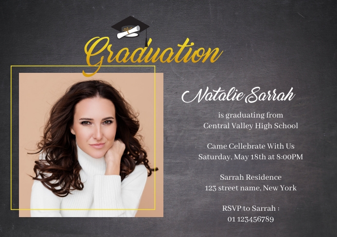 Free Graduation Invitation Template A5